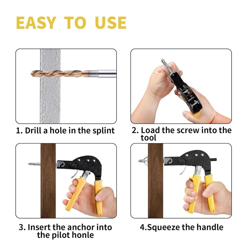 MAEXXNA Hollow Wall Anchor Heavy Duty Zinc Plated Steel Bolt Hollow Drive Wall Anchor Screw Set for Drywall,Multiple Sizes Assortment Kit (4size88pcs) - Image 3